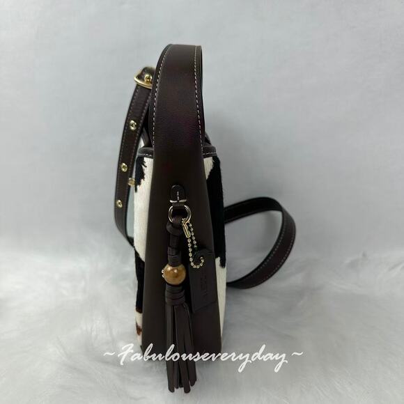Coach Hadley Mini Crossbody Bag With Cow Print And Tassel CCE14 NWT - Picture 2 of 10